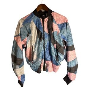 Adidas Womens 90's Abstract Graphic Track Jacket Full Zip Multicolor XS